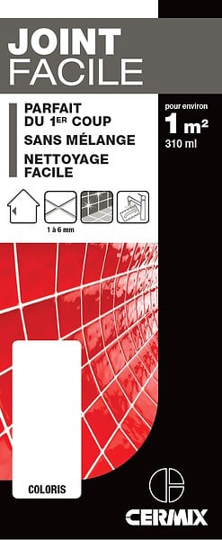 CENTRALE BRICO - Joint pâte carrelage CERMIX gris moyen 310 ml Joint facile gris moyen 1m² - large