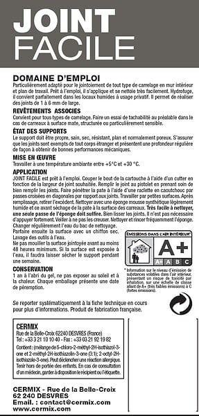 CENTRALE BRICO - Joint pâte carrelage CERMIX gris moyen 310 ml Joint facile gris moyen 1m² - large