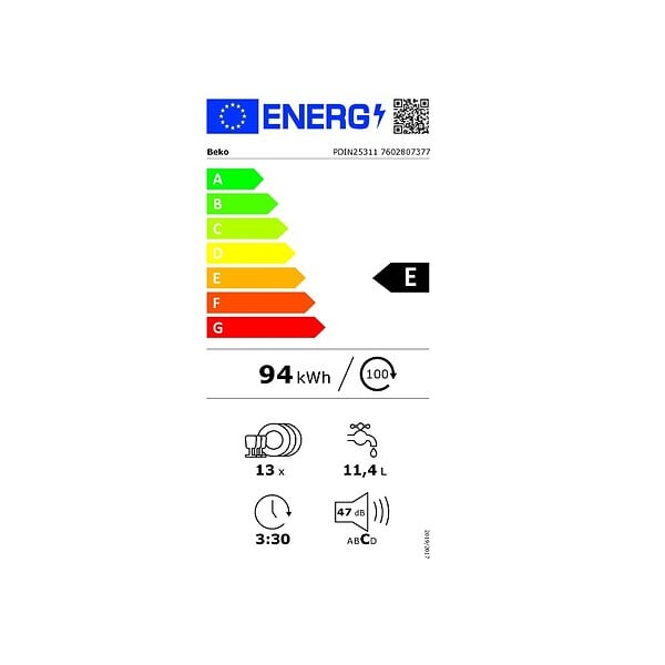 BEKO - Lave-vaisselle 60cm 13 Couverts 47db Tout Intégrable - PDIN25311 - large