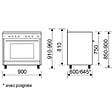 GLEM - piano de cuisson mixte 104l 5 feux inox - ge960cbix2 - vignette