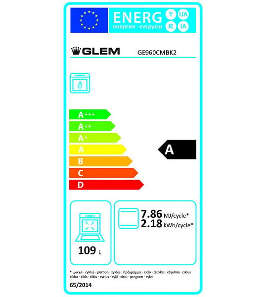 GLEM - piano de cuisson gaz 109l 5 feux noir - ge960cmbk2 - large