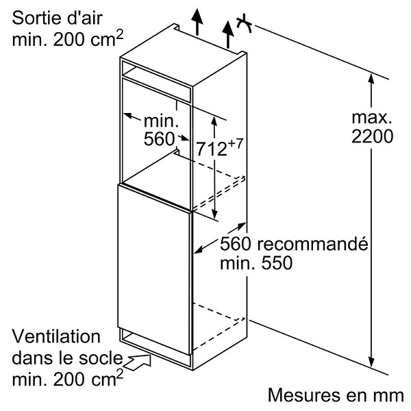 BOSCH - congélateur intégrable 72 l a++ - giv11afe0 - large