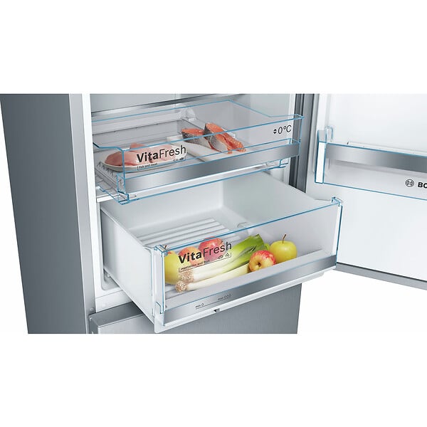 BOSCH - Réfrigérateur Combiné 60cm 337l Brassé Inox - KGE39ALCA - large