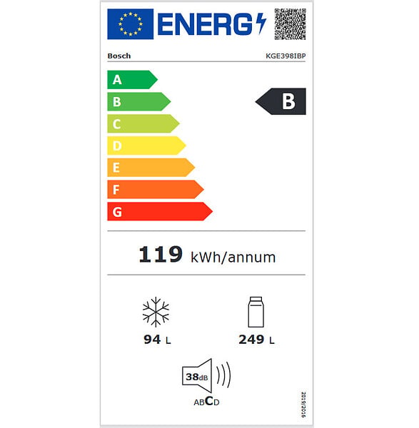 BOSCH - Réfrigérateur Combiné 60cm 343l Lowfrost - KGE398IBP - large
