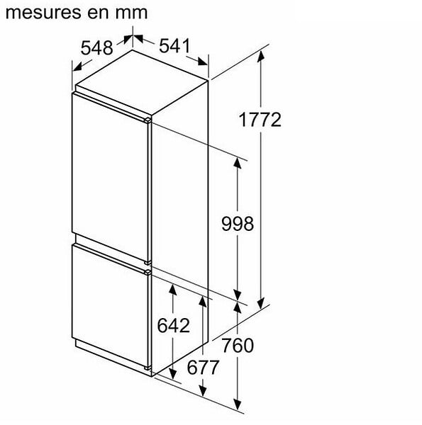 NEFF - Réfrigérateur Combiné Intégrable à Glissières 267l - KI5862SE0S - large