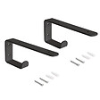 EMUCA - Jeu de supports pour étagères en bois Shelf avec cintre intégré, Acier, Peint en noir - vignette