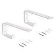 EMUCA - Jeu de supports pour étagères en bois Shelf avec cintre intégré, Acier, Peint en blanc - vignette
