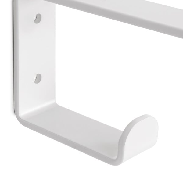 EMUCA - Jeu de supports pour étagères en bois Shelf avec cintre intégré, Acier, Peint en blanc - large