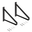 EMUCA - Jeu de supports pour étagères en bois Shelf avec forme triangulaire, Acier, Peint en noir - vignette