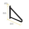 EMUCA - Jeu de supports pour étagères en bois Shelf avec forme triangulaire, Acier, Peint en noir - vignette