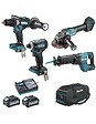 MAKITA - Ensemble de 4 machines 40 V max XGT (DF001G + GA005G + TD001G + JR001G) -  - avec 2 batteries 40V 4.0Ah - chargeur - sac - DK0126G401 - vignette