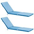 OVIALA - Lot de 2 coussins bain de soleil polyester bleu 186 x 53 x 5 cm - Picchu - vignette
