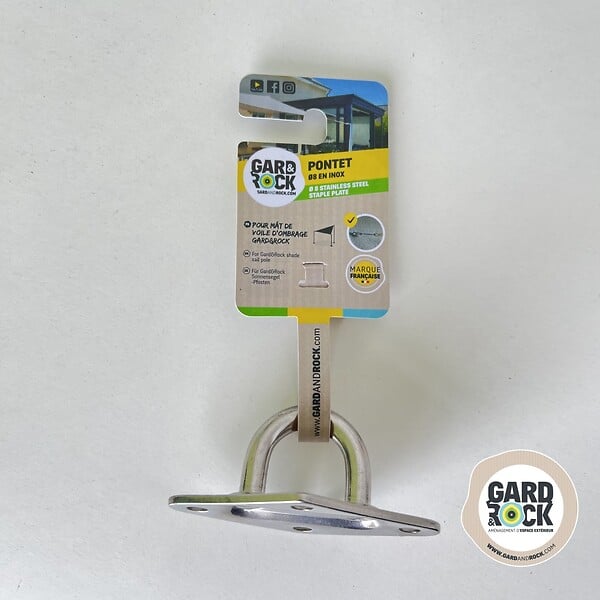 GARD&ROCK - Pontet inox Ø8 fixation voile d'ombrage - Inox - Diam.8mm - large
