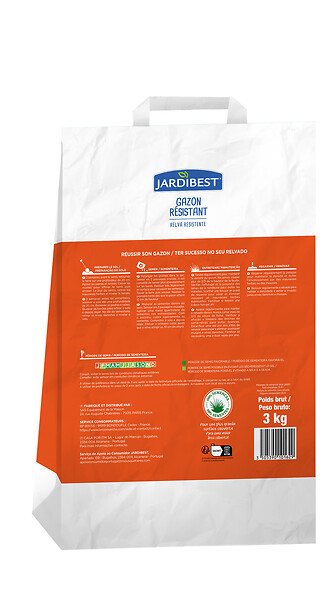 JARDIBEST - Gazon résistant - 3kg - large