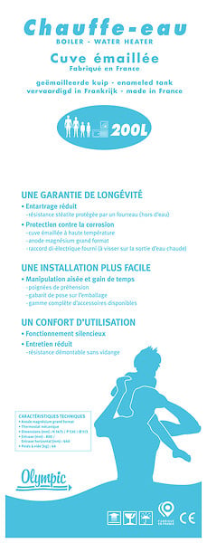 OLYMPIC - Chauffe-eau électrique vertical Olympic - 200L - large