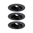 PAULMANN - 3 spots encastrés orientables plastique Noir GU10 - vignette