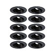 PAULMANN - Lot de 10 anneaux orientables encastrés noir - GU10 30° 10W - vignette