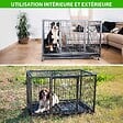 PAITSY - Cage pour chien intérieur et extérieur MouvedyXL, 123x79x84cm, caisse de transport, roues verrouillables, pliable, 2 portes, plateau amovible, Paitsy - vignette