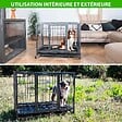 PAITSY - Cage pour chien intérieur et extérieur MouvedyL, 94x64x76cm, caisse de transport, roues verrouillables, pliable, 2 portes, plateau amovible, Paitsy - vignette