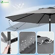 VOUNOT - Parasol inclinable 2.70 x 2.40m avec housse de protection gris - vignette