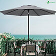 VOUNOT - Parasol inclinable 2.70 x 2.40m avec housse de protection gris - vignette