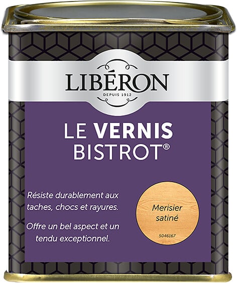 LIBERON - Vernis Bistrot Satin Merisier - 0.25 L - large