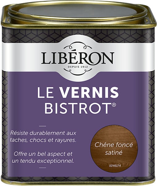 LIBERON - Vernis Bistrot Satin Chêne fonce Pot 0.5l - large