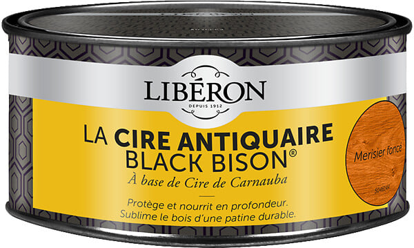 LIBERON - Cire antiquaire en pâte Black Bison - Merisier foncé - 500ml - large