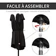 OUTSUNNY - Parasol de jardin XXL parasol grande taille 4,6L x 2,7l x 2,4H m ouverture fermeture manivelle acier polyester haute densité noir - vignette