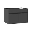 AICA SANITAIRE - AICA Meuble de salle de bain 60cm à double porte, suspendu, Anthracite - vignette