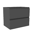 AICA SANITAIRE - AICA Meuble de salle de bain anthracite 60cm, suspendu avec 2 tiroirs - vignette