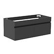AICA SANITAIRE - AICA Meuble de salle de bain 100cm à double porte, suspendu, Anthracite - vignette