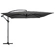 OVIALA - Parasol déporté 3x3m acier gris anthracite - Genova - vignette