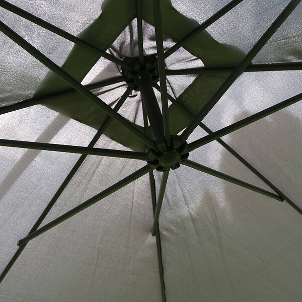 OVIALA - Parasol déporté 3x3m acier gris anthracite - Genova - large