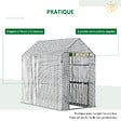 OUTSUNNY - Serre de jardin 2 tablettes dim. 1,86L x 1,2l x 1,9H m porte déroulante acier PE haute densité 140 g/m² transparent blanc - vignette