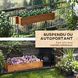 OUTSUNNY - Jardinière suspendue pour fleurs plantes - balconnière - crochets, système d'irrigation intégrés - bois sapin pré-huilé - vignette