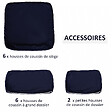 OUTSUNNY - Lot de 14 housses de rechange coussins salon de jardin - 6 housses coussin d'assise, 8 housses coussin dossier - housses zippées polyester déperlant bleu - vignette