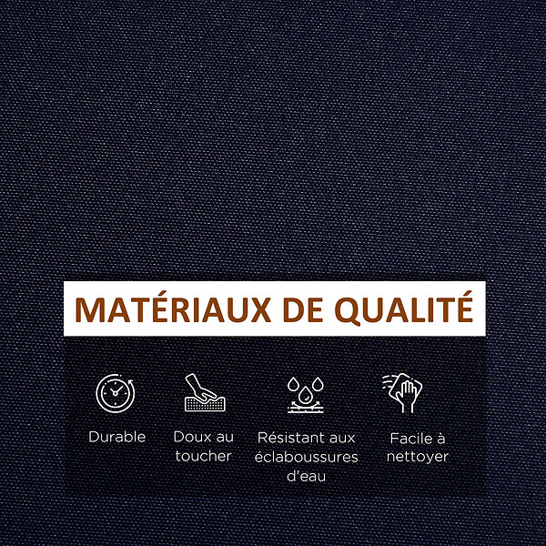 OUTSUNNY - Lot de 14 housses de rechange coussins salon de jardin - 6 housses coussin d'assise, 8 housses coussin dossier - housses zippées polyester déperlant bleu - large