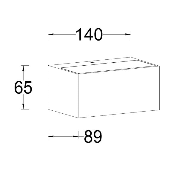 LUTEC - Applique fonte d'aluminium naturel Lutec GEMINI 4000K - large