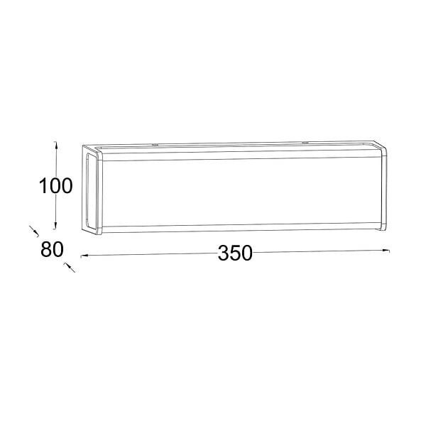 LUTEC - Applique fonte d'aluminium gris foncé Lutec DOBLO L35cm. - large