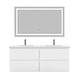 AICA SANITAIRE - Ensemble meuble de salle de bain 120cm, vasque céramique et LED miroir, blanc - vignette