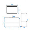 AICA SANITAIRE - Ensemble meuble de salle de bain 80cm, vasque céramique + colonne bas + LED miroir, blanc - vignette