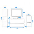 AICA SANITAIRE - Ensemble meuble de salle de bain avec tiroirs 100cm, vasque céramique + colonne x2 + LED miroir, blanc - vignette