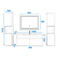 AICA SANITAIRE - Ensemble meuble de salle de bain 100cm, vasque céramique + colonne haut x2 + LED miroir, blanc - vignette