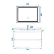 AICA SANITAIRE - Ensemble meuble de salle de bain 80cm, vasque céramique et LED miroir, blanc - vignette