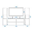 AICA SANITAIRE - Ensemble meuble de salle de bain 120cm, vasque céramique + colonne haut x2 + LED miroir, anthracite - vignette