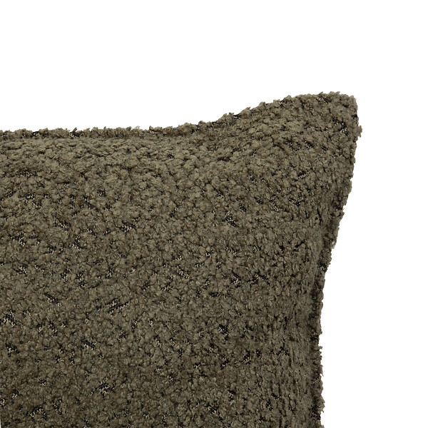 ATMOSPHERA - Coussin décoratif Bouclette  Vert Kaki 30 x 50 cm - large