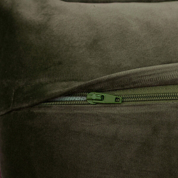 ATMOSPHERA - Coussin décoratif Bouclette  Vert Kaki 30 x 50 cm - large
