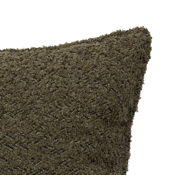 ATMOSPHERA - Coussin décoratif Bouclette Vert Kaki 45 x 45 cm - large