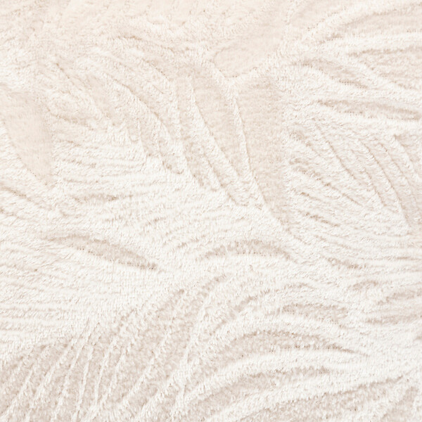 ATMOSPHERA - Coussin décoratif flanelle Beige lin motif en relief 40 x 40 cm - large